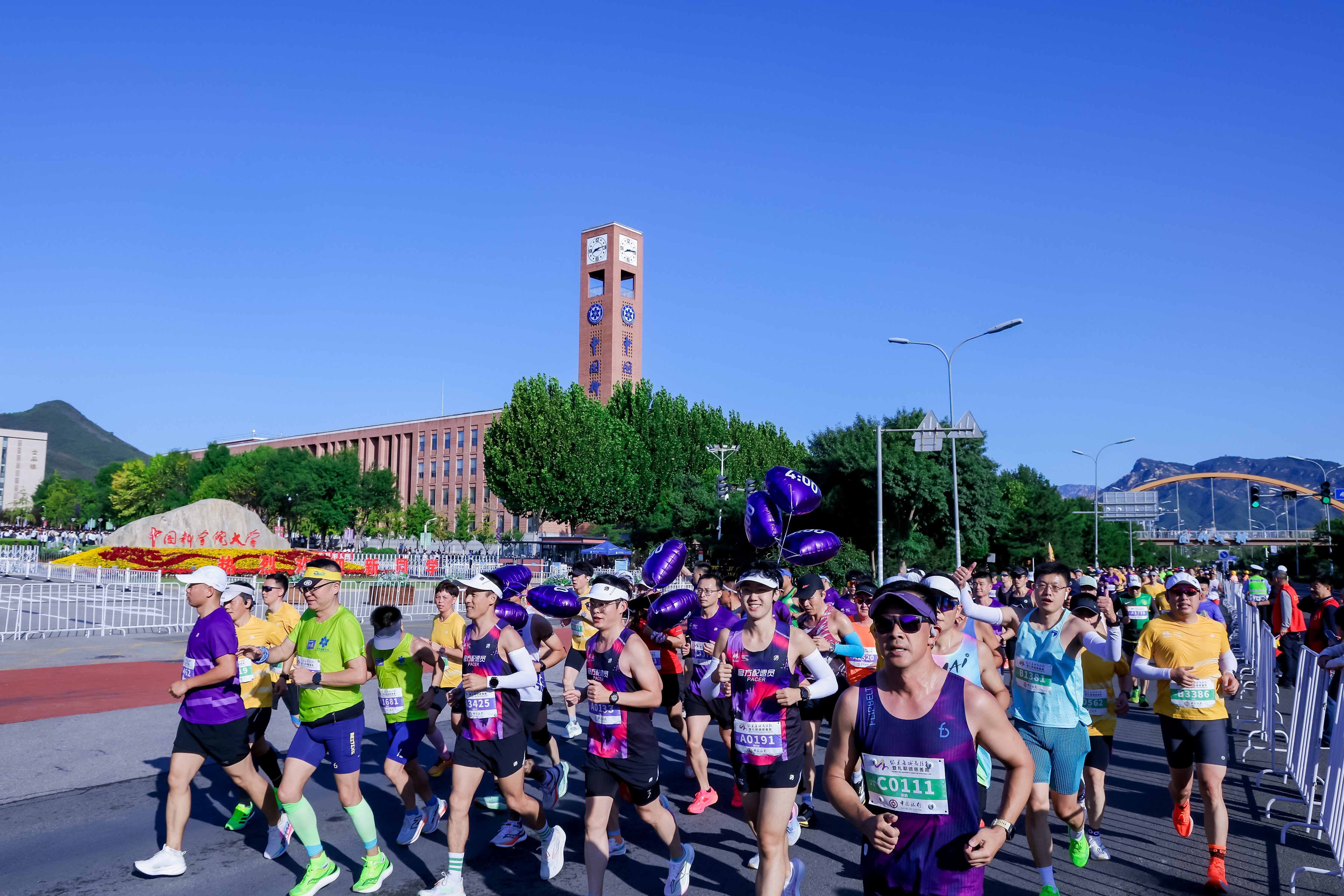 2025怀柔长城马拉松收官：六个人形机器人“兔子