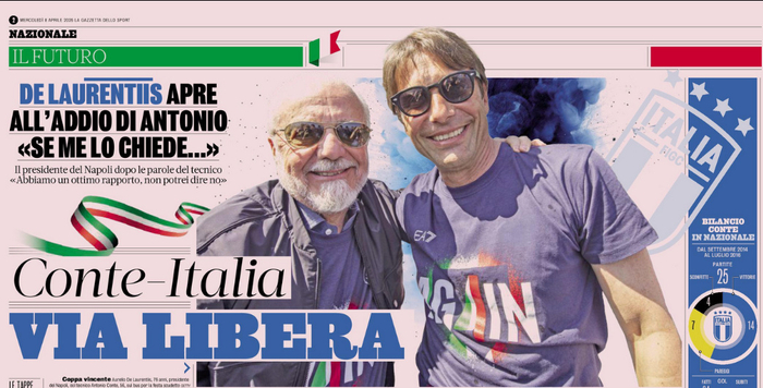 孔蒂逆袭执教意大利国家队 卢卡库或重返穆里尼